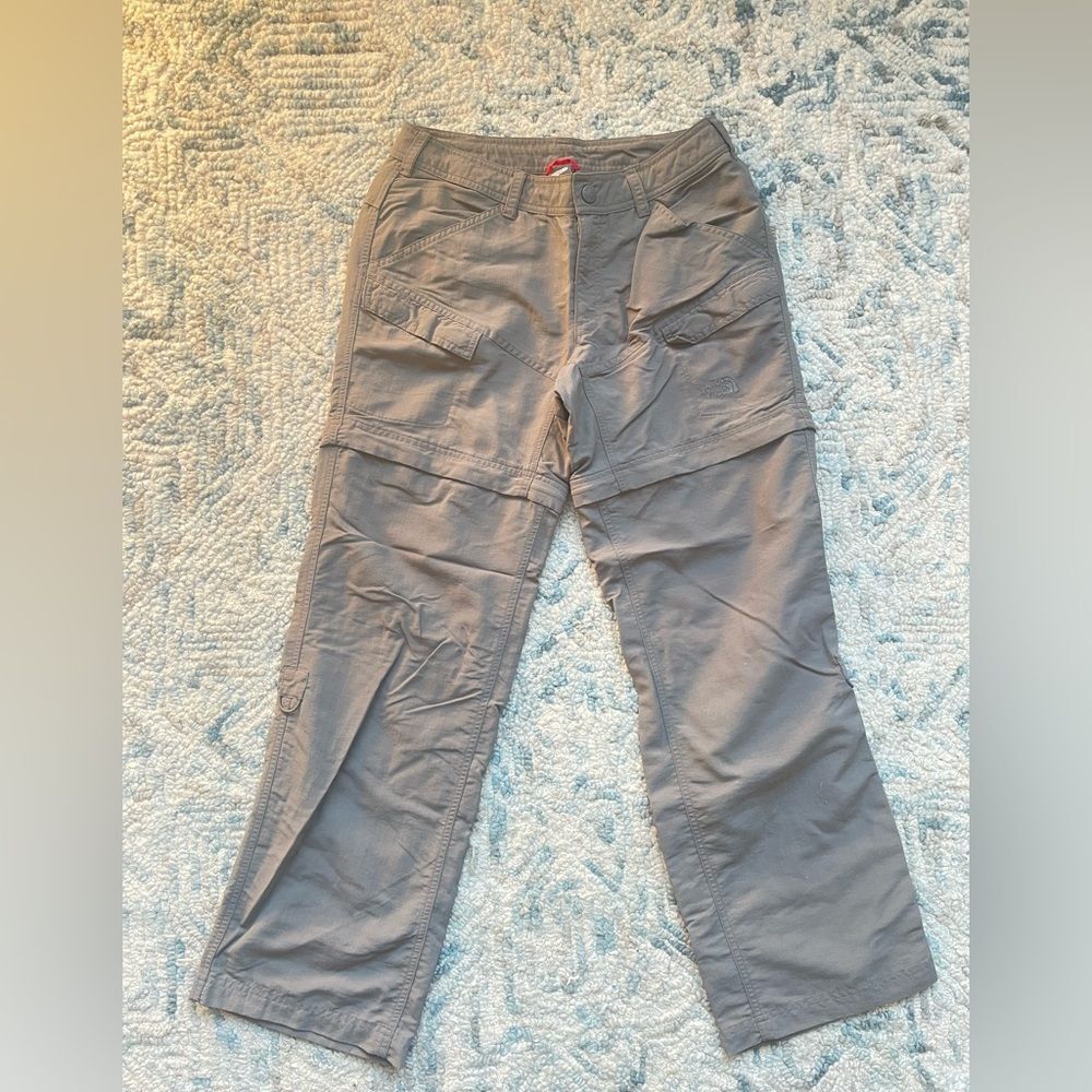 The North Face Convertible Pants Womens Dark Grey Nylon Hiking Outdoor Size 8S